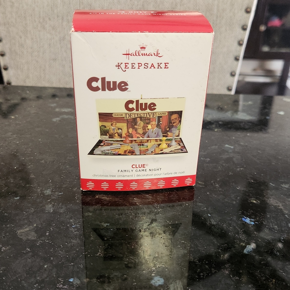 Hallmark 2017 Keepsake Clue Game Ornament With Box Good Used Condition.